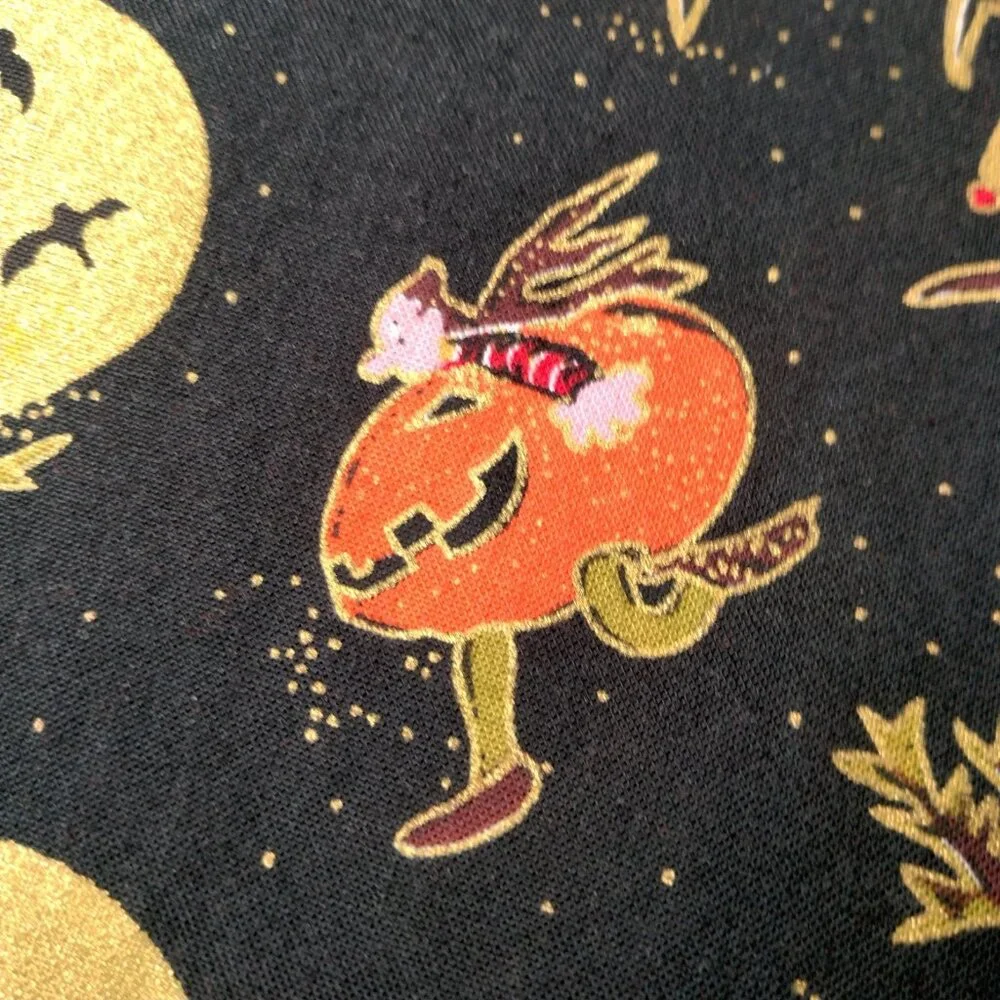 Vintage 1990s Halloween Vest Women Large Black Pumpkin Witch Ghost Novelty - Picture 14 of 16